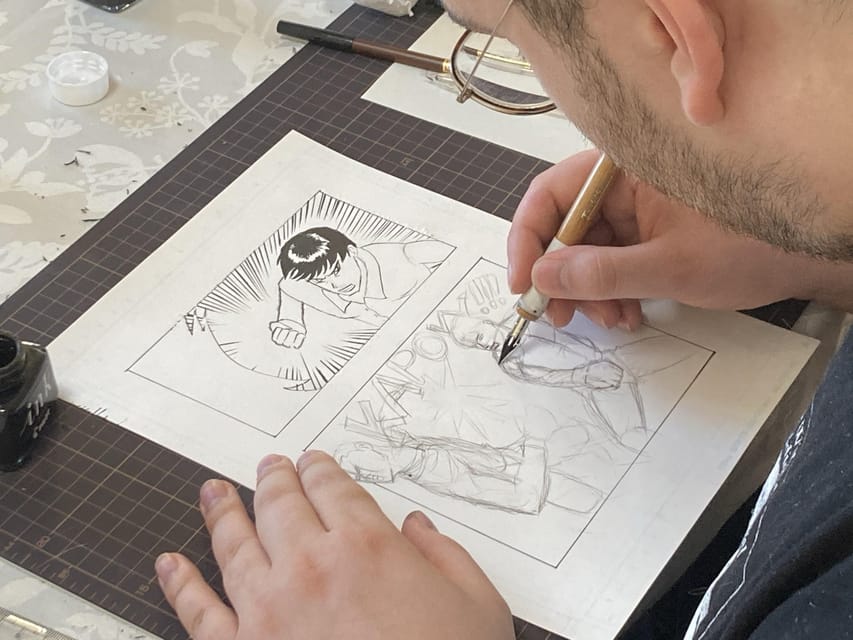 3-Hour Manga Drawing Workshop in Tokyo - The Real Workflow: Sketch, Dip Pen, Ink, Black Paint, Effects, Tones