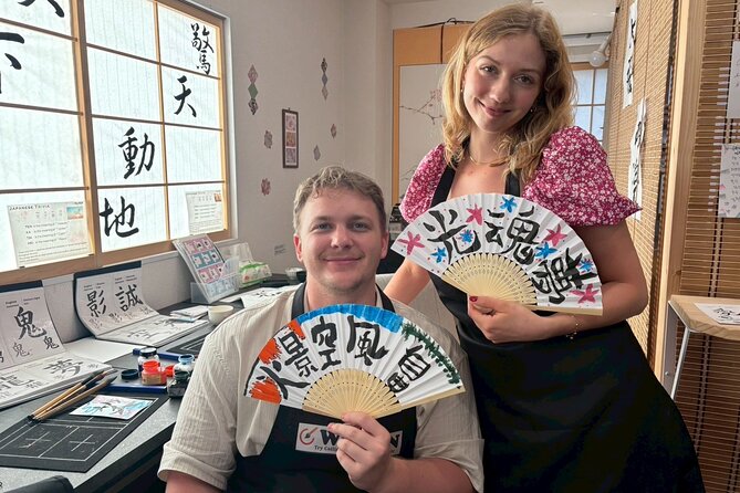 Asakusa:Japanese Calligraphy & Make your original folding fan! - Price and value for a one-hour custom craft in Tokyo