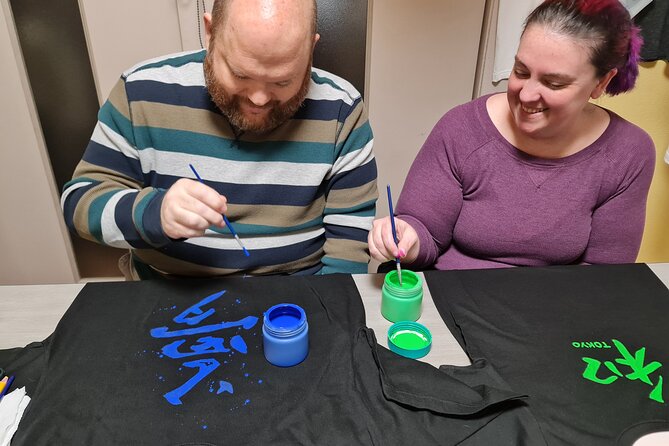 Calligraphy on T-shirt or lantern near Skytree Tokyo - Price, time, and value for a private workshop at $38