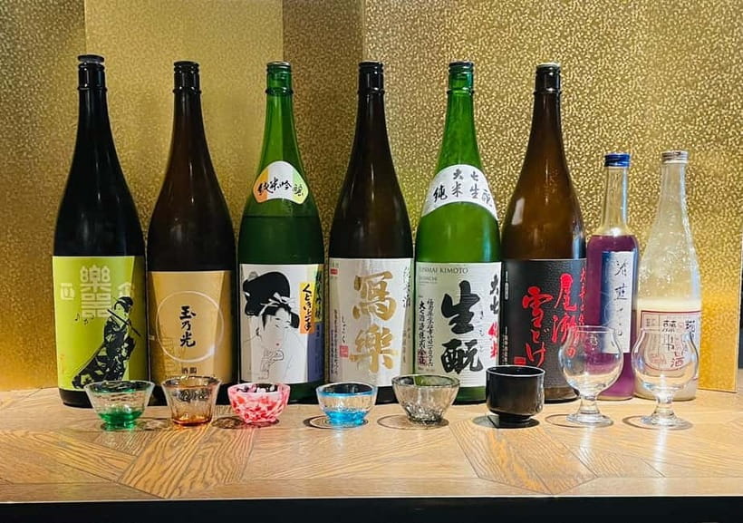 Casual Japanese sake tasting and snack experience, Kabukicho - Kabukicho Is Loud, But the Sake Flight Is Focused