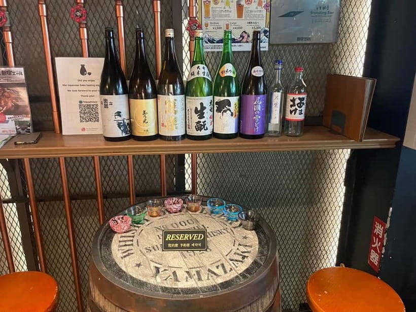 Casual Japanese sake tasting and snack experience, Kabukicho - The 8 Sake Comparison That Helps Your Brain Catch Up