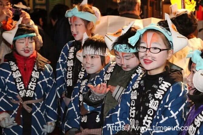 Celebrate Unique Japanese New Year Tradition Culture Festivity - The Fox Procession Finale, Traditional Dances, and the Lion Dance