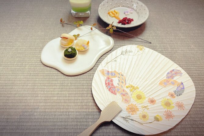 Hands-On Japanese Craft in Tokyo with Mochi Wagashi & Matcha - Making Your Own Uchiwa Fan With Pressed Flowers And Origami