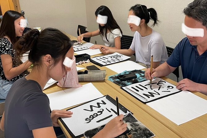 Japanese culture and calligraphy in Tokyo! - The Actual Calligraphy Lesson, Brushes, Kanji, and the Hanging Scroll Payoff