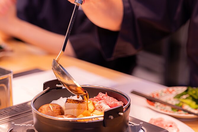 Japanese Sake Tasting & Wagyu Sukiyaki Cooking Class in Tokyo - Watching Pro Knife Work While Your Sukiyaki Gets Going