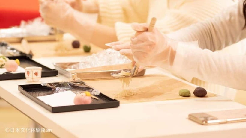 Japanese Traditional Sweets making and Tea Ceremony - Step by step: making your Nerikiri wagashi