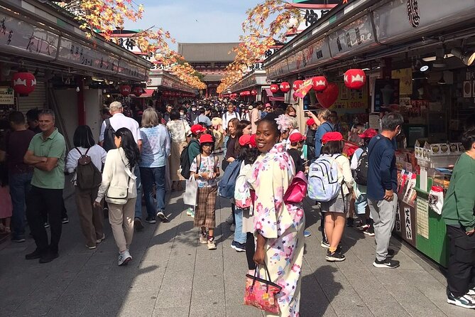 Kimono and Tea Ceremony in Asakusa Private Food Tour With Guide - Sensō-ji Temple: free admission, big atmosphere