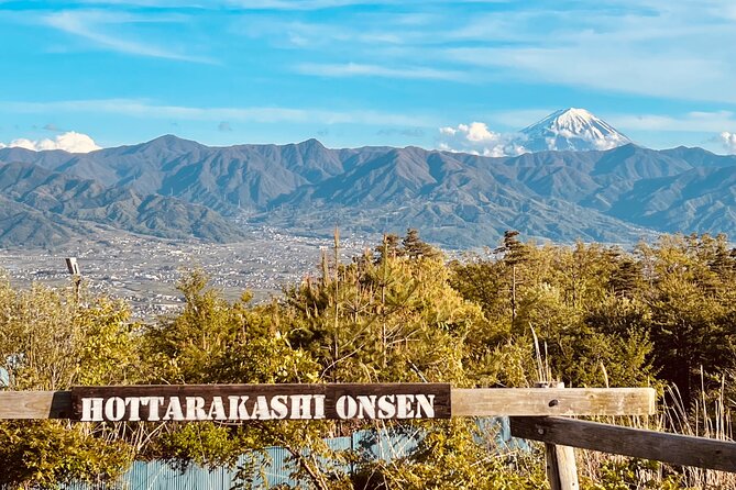 Mt FUJI - Panoramic Tour w/ Hoto Lunch, JP Sake & Onsen tatto OK! - Oishi Park to Hottarakashi Onsen: Lake Views, then the Best Kind of Reset