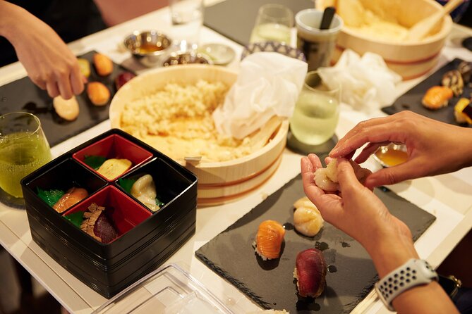 Private Sushi Making with a Sushi Master - The 1 hour 45 minute flow: history quiz, demonstration, hands-on practice, photos