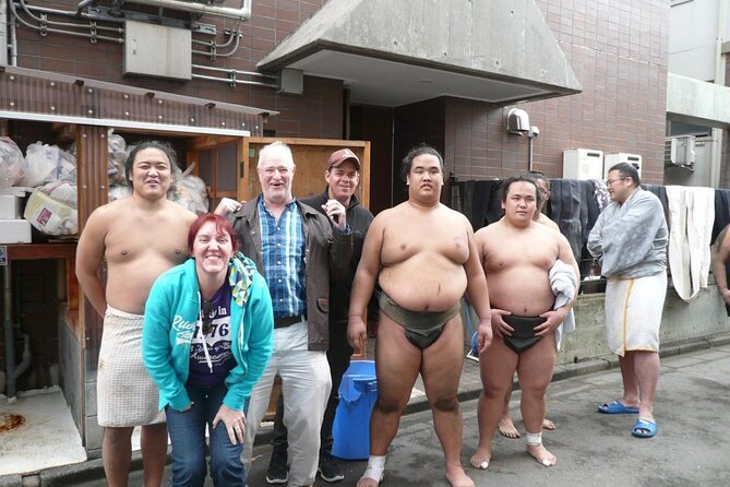 Sumo Morning Training Watch in Tokyo,Hotel-pickup w/English guide - Inside the stable: what your eyes will catch during basic drills and practice bouts