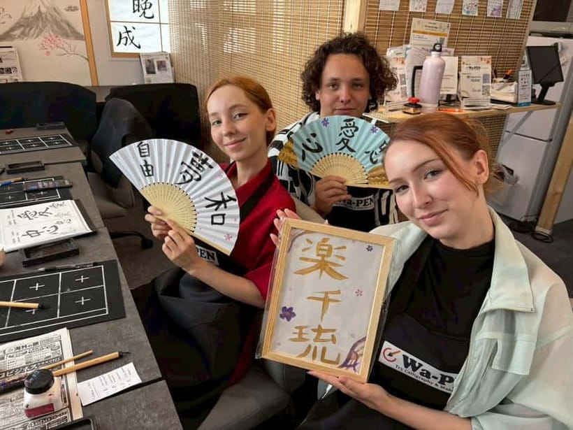 Tokyo:Calligraphy &Make your original folding fan in Asakusa - What you learn: hiragana mindset, kanji practice, and the why behind the strokes