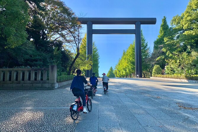 Tokyo Deep Inside Cycle Tour~3 Hours E Bike Tour around Tokyo - Ochanomizu, Jinbocho, and Yasukuni Shrine Under a Huge Torii