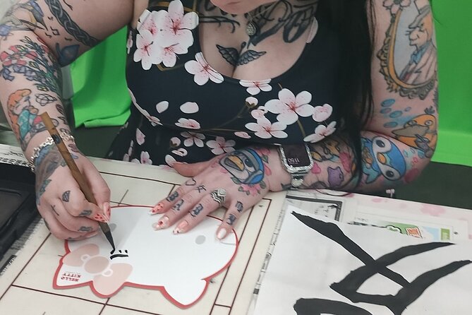 Tokyo Family Culture Workshop: Calligraphy, Origami &Yukata Photo - The Calligraphy Part, Shikishi Board to Your Chosen Kanji