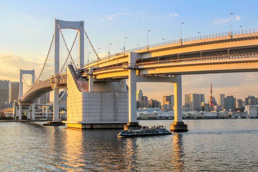 Tokyo: Meiji Shrine, Asakusa, Skytree Bus Tour and Cruise - Odaiba and the Tokyo Bay Cruise: Rainbow Bridge at sunset pace