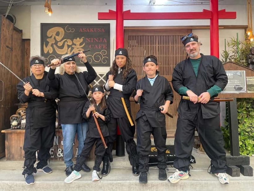 Tokyo: Ninja Experience Cafe Asakusa - Three Weapons, One Fun Training Loop: Shuriken, Blowgun, Replica Sword