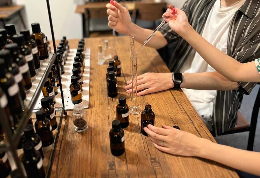 Tokyo Omotesando Original Perfume Making Experience/Workshop - Japanese scent cues you can choose from (bamboo, cherry blossom, green tea)