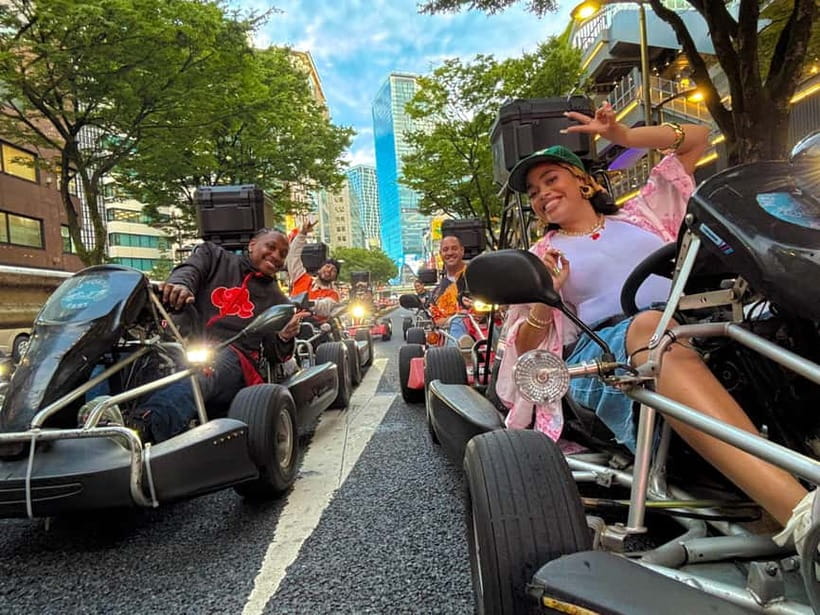 Tokyo: Shibuya and Shinjuku Streets Guided Go-Karting Tour - Kabukicho: late-night Shinjuku mood from behind the wheel