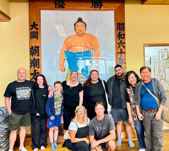 Tokyo: Sumo Morning Practice with journalists. Not fake show - Ryōgoku Edo Noren: the neighborhood context after the stable