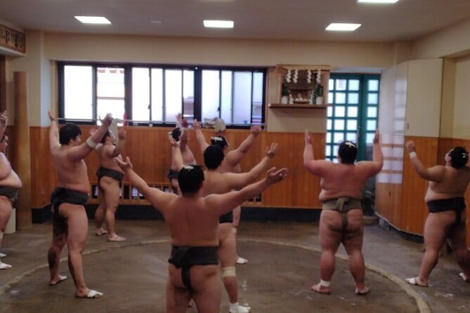 Tokyo Sumo Practice Watching & Visit Town from Samurai era - Shikoroyama-beya ringside practice: intensity you can see and hear