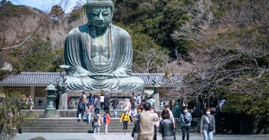 Trip to Kamakura & Enoshima: Shrines, Seaside, Temples &Tea - Shirahata Shrine and koi feeding in the pond
